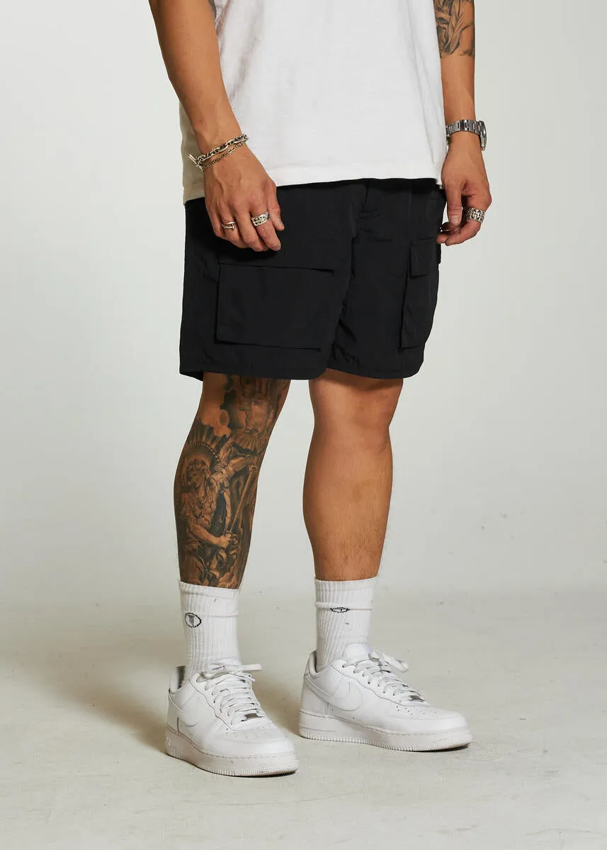Crysp Load Cargo Black Shorts