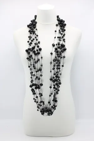 Crystal Faceted Beads on Fishing Wire Necklaces