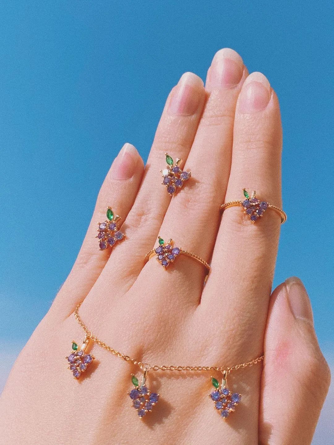 CRYSTAL FRUIT Stud Earrings