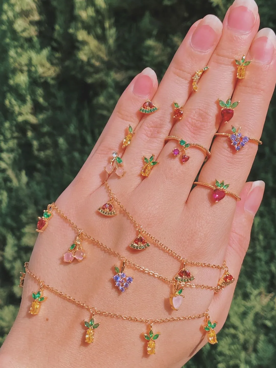 CRYSTAL FRUIT Stud Earrings
