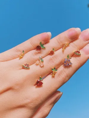 CRYSTAL FRUIT Stud Earrings