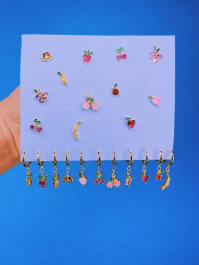 CRYSTAL FRUIT Stud Earrings