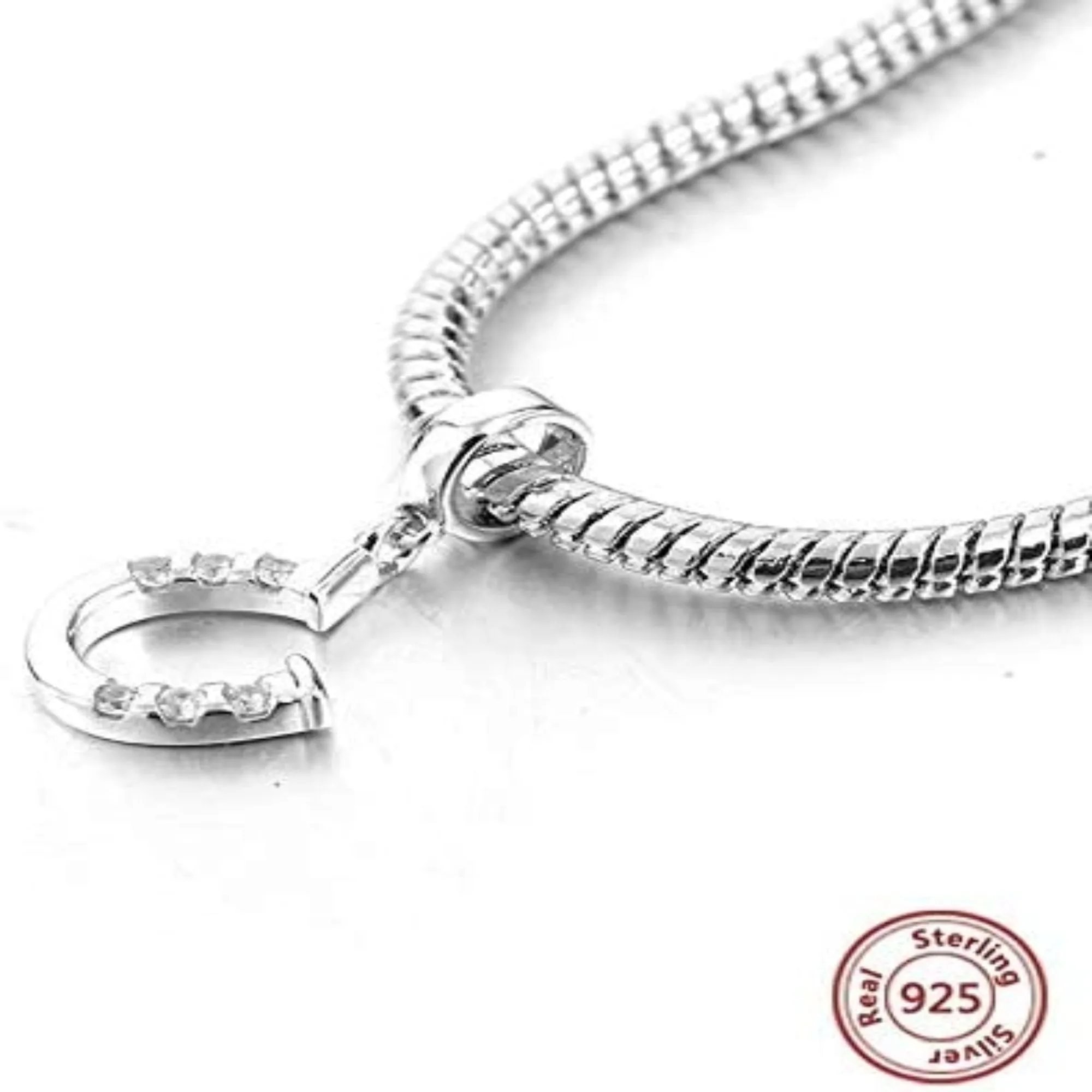 Crystal Horseshoe Dangle Pendant Charm
