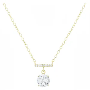Crystal Solitaire Bar Necklace (Available in 6 Colors)