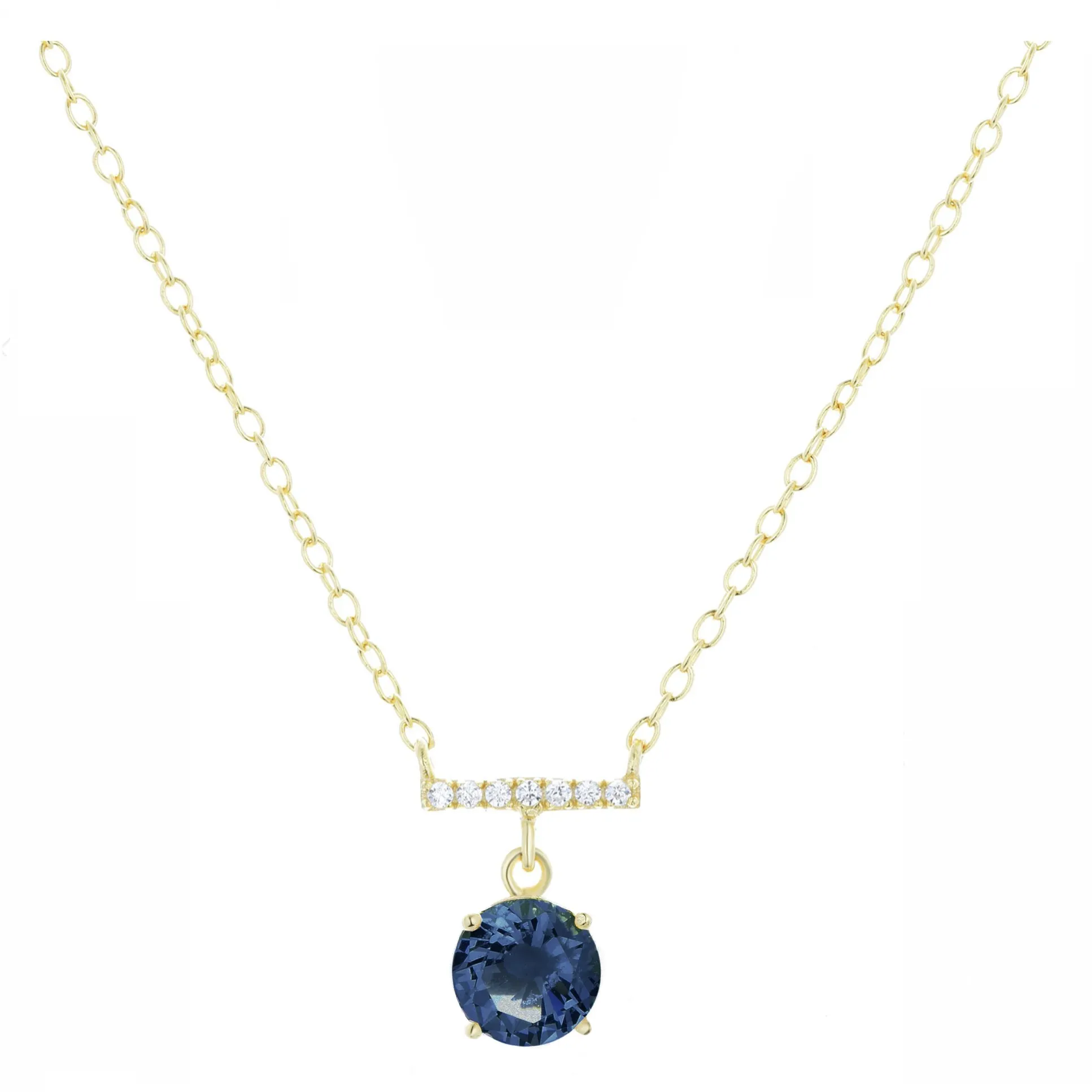 Crystal Solitaire Bar Necklace (Available in 6 Colors)