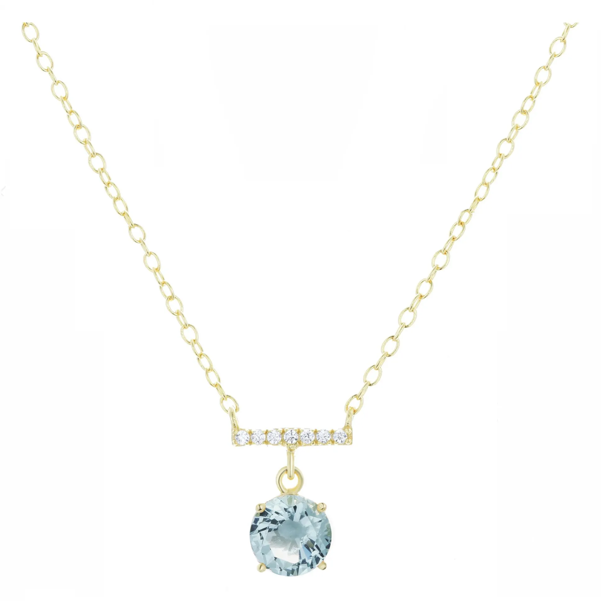 Crystal Solitaire Bar Necklace (Available in 6 Colors)