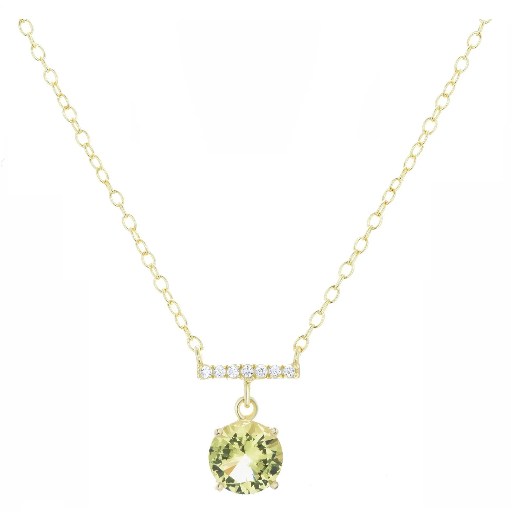 Crystal Solitaire Bar Necklace (Available in 6 Colors)