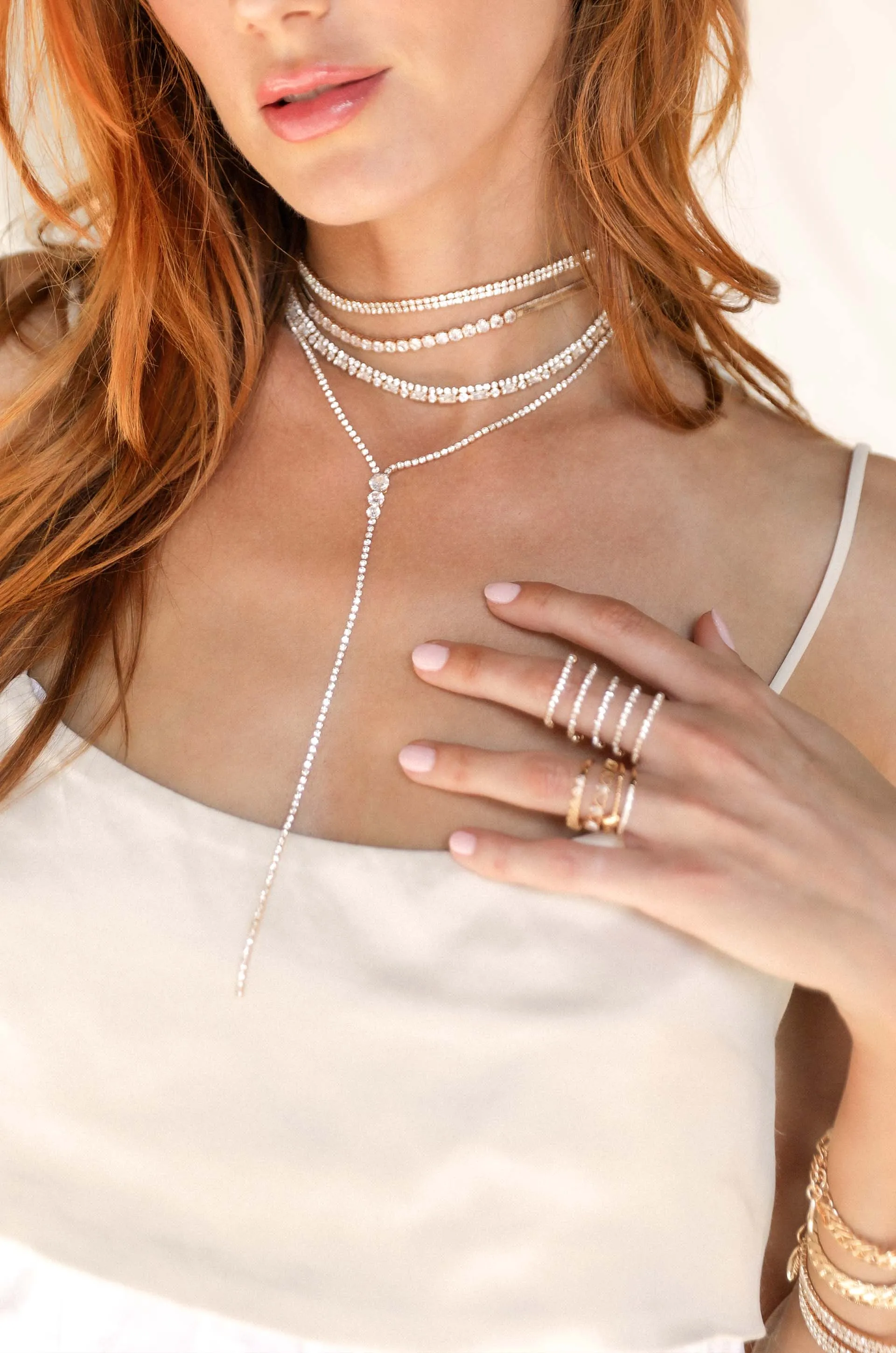 Crystal Strip Lariat