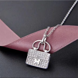 Cubic Zirconia Purse Charms Necklaces