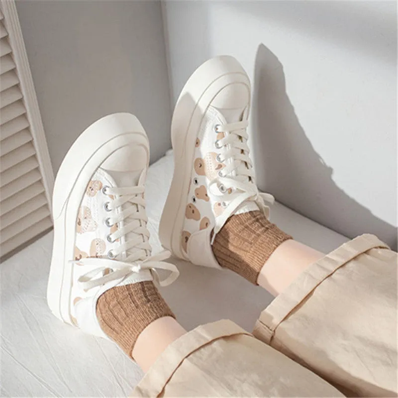 CUTE BEAR CANVAS SHOES UB2629