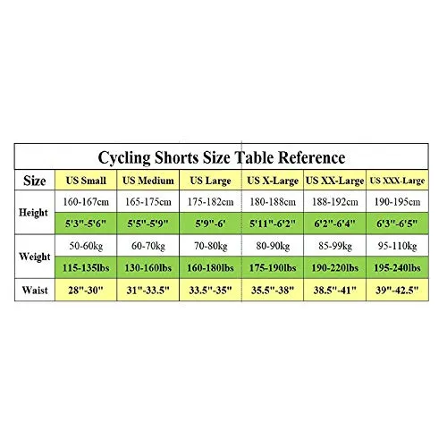 Cycling Shorts Padded Men Road Bike Tights Wicking Outdoor Cycle Sportswear Bottoms US L Sponeed Green