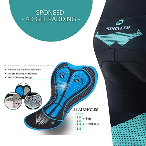Cycling Shorts Padded Men Road Bike Tights Wicking Outdoor Cycle Sportswear Bottoms US L Sponeed Green