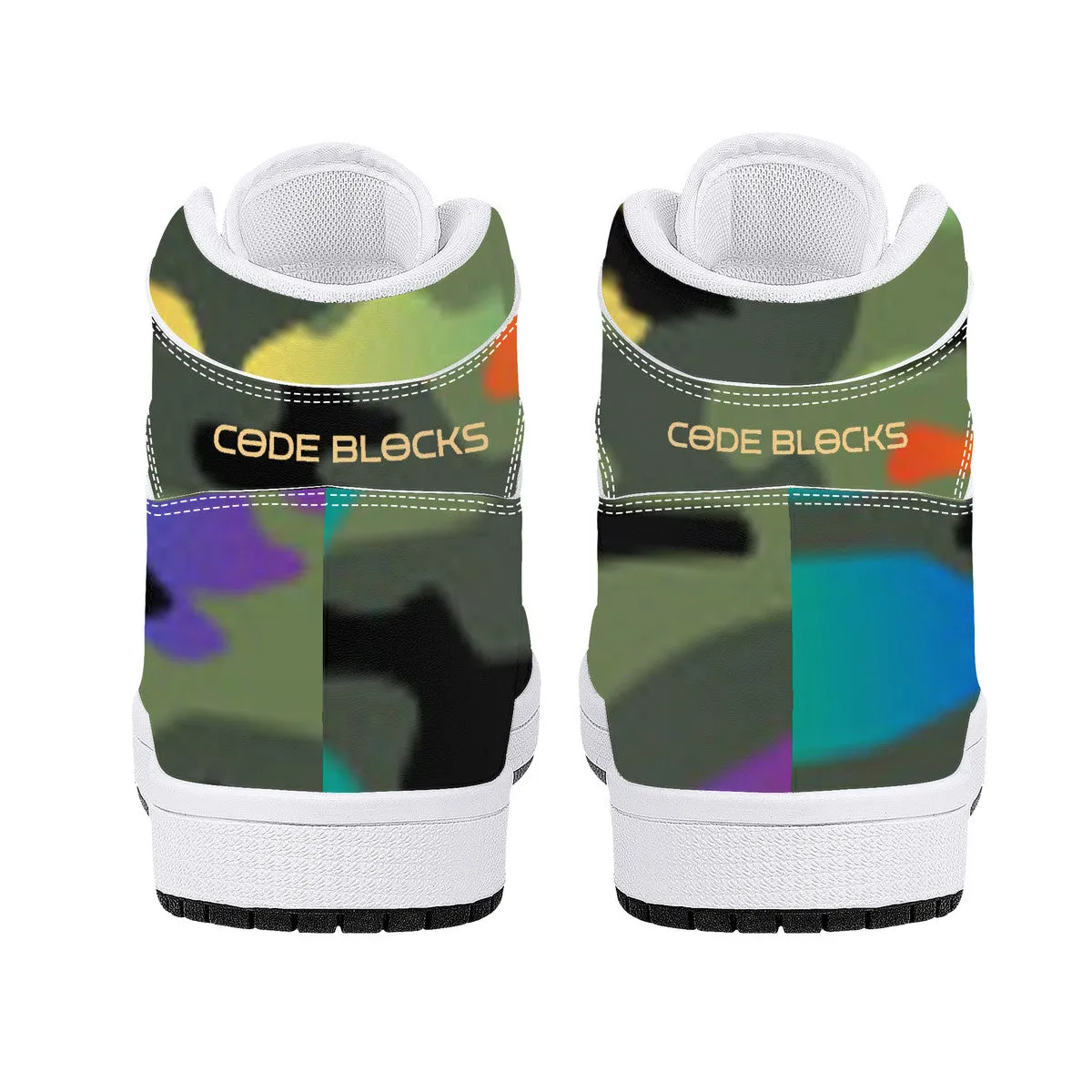 D16 High-Top Synthetic Leather Sneakers - White