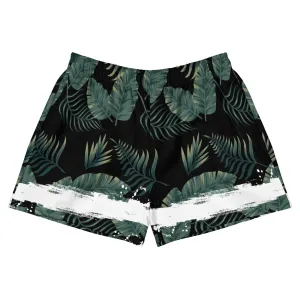 Damaris Palm All-Over Print Athletic Shorts