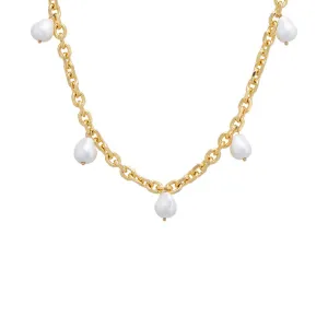 Dangling Pearl Jumbo Round Chain Necklace