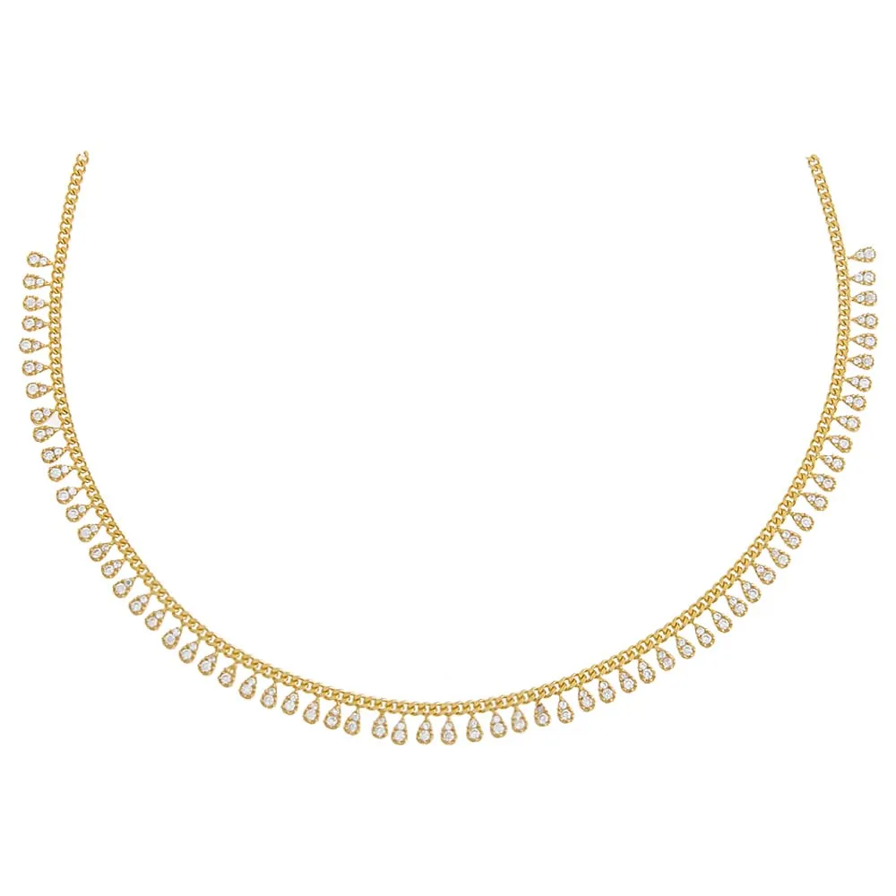 Dangling Teardrops Cuban Chain Choker