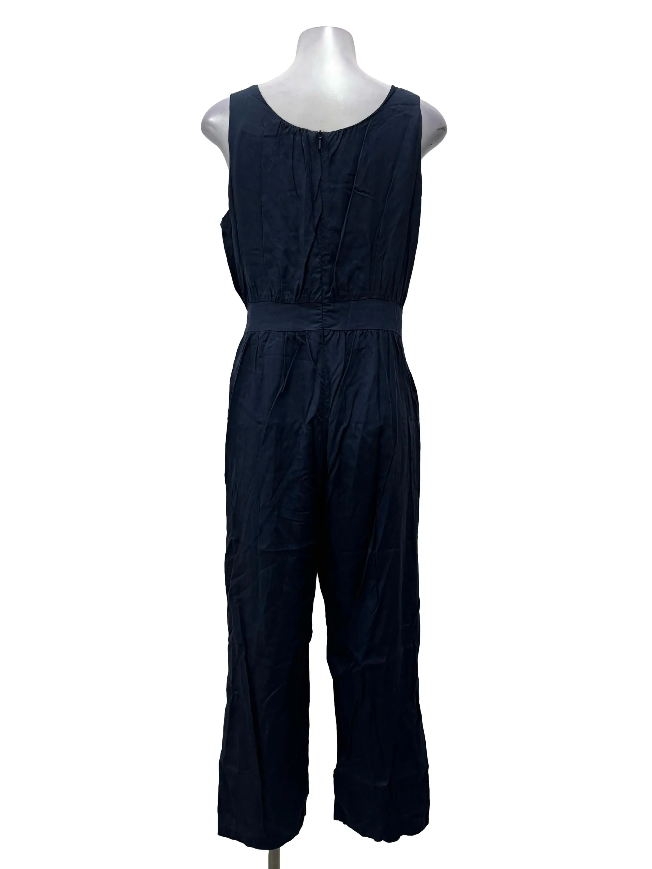 Dark Blue Button Jumpsuit