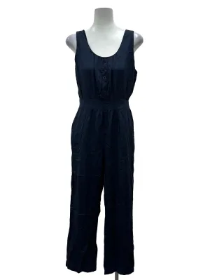 Dark Blue Button Jumpsuit