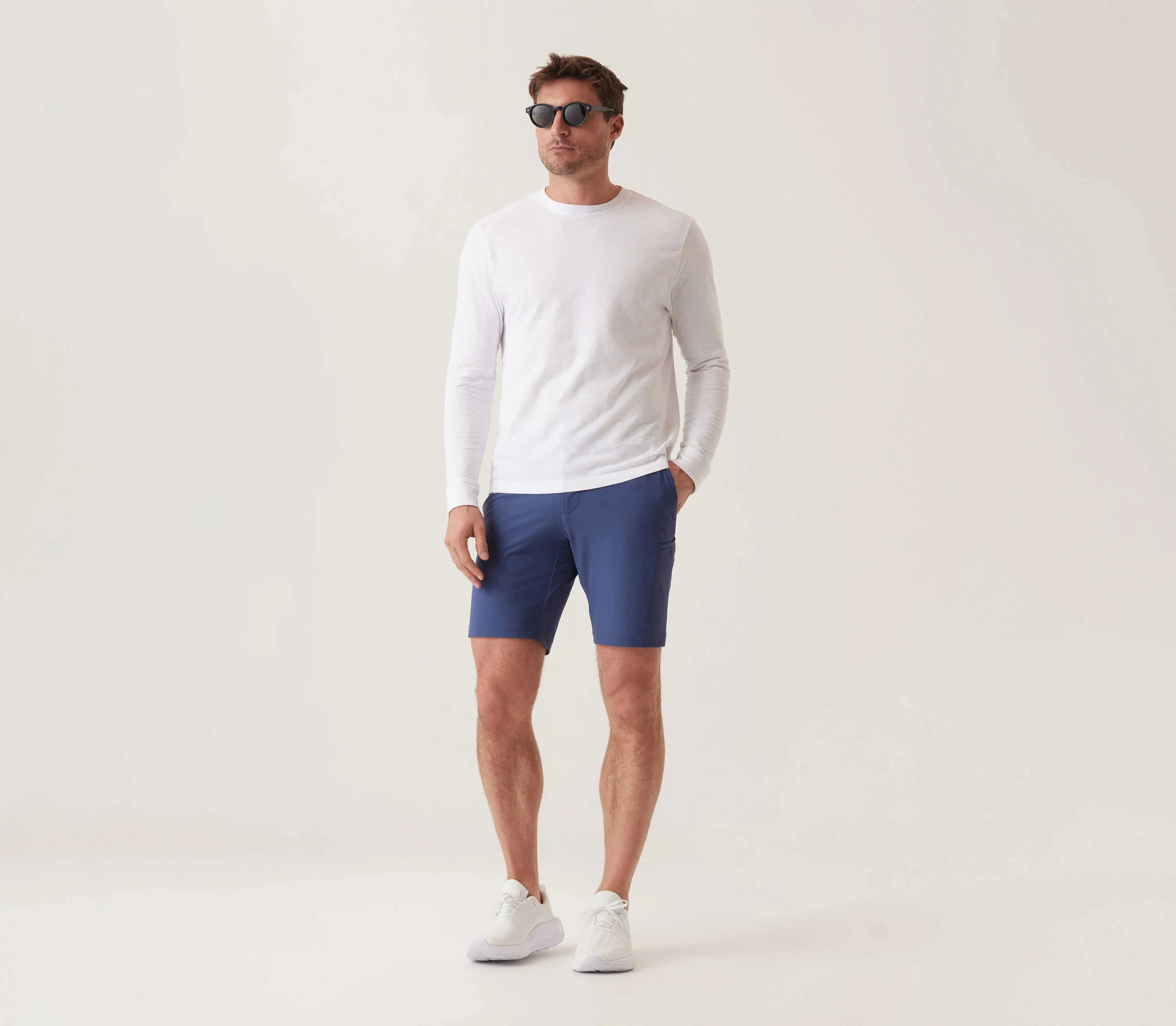 Deke Momentumn Mobile Bermuda Shorts In Pulse Pique Warp Knit - Lake