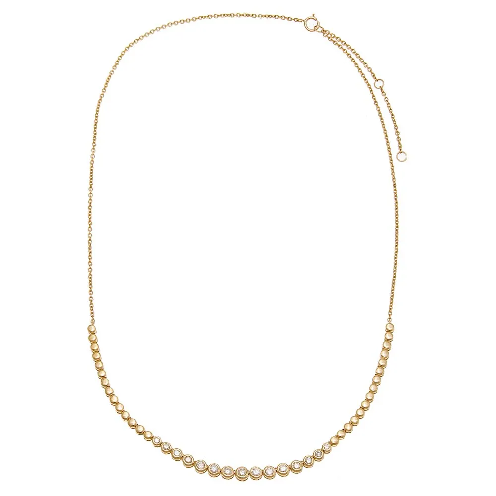 Diamond Bezel Half Tennis Choker 14K