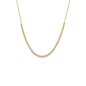 Diamond Bezel Half Tennis Choker 14K