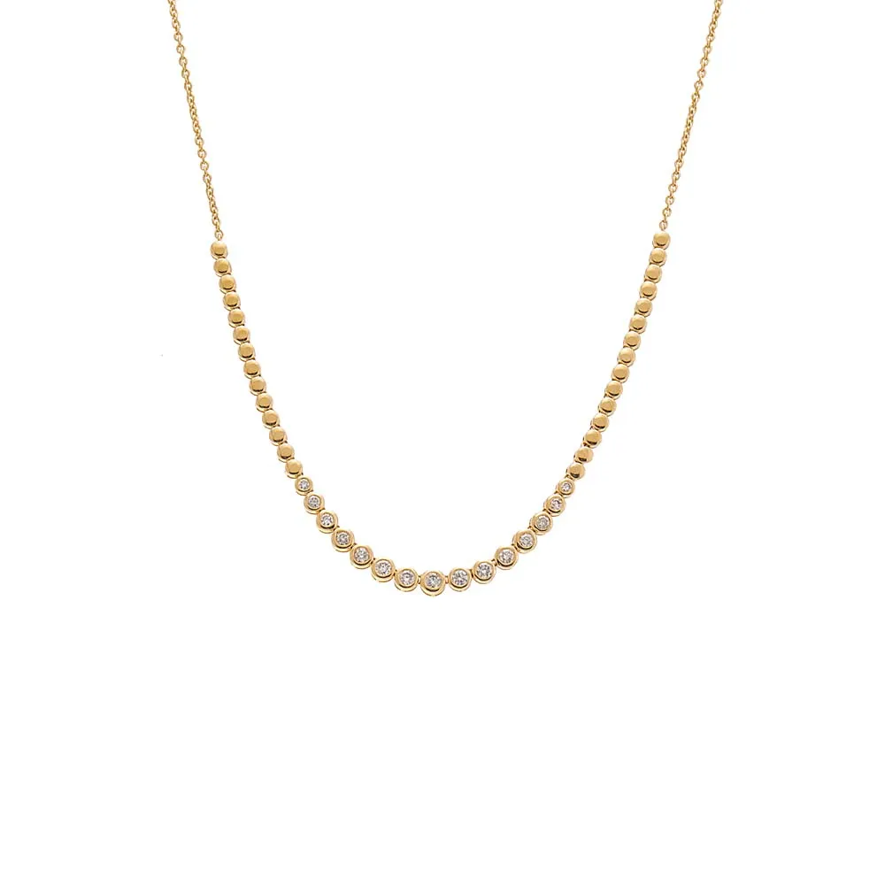 Diamond Bezel Half Tennis Choker 14K