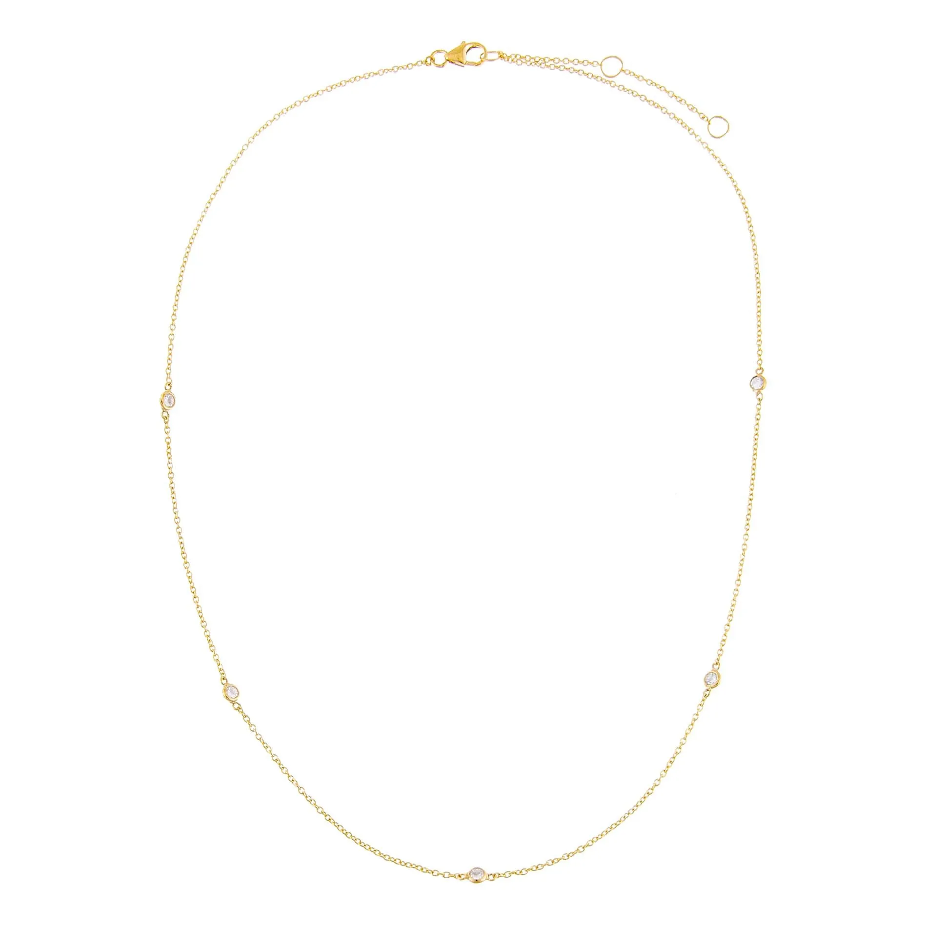 Diamond Bezel Necklace 14K