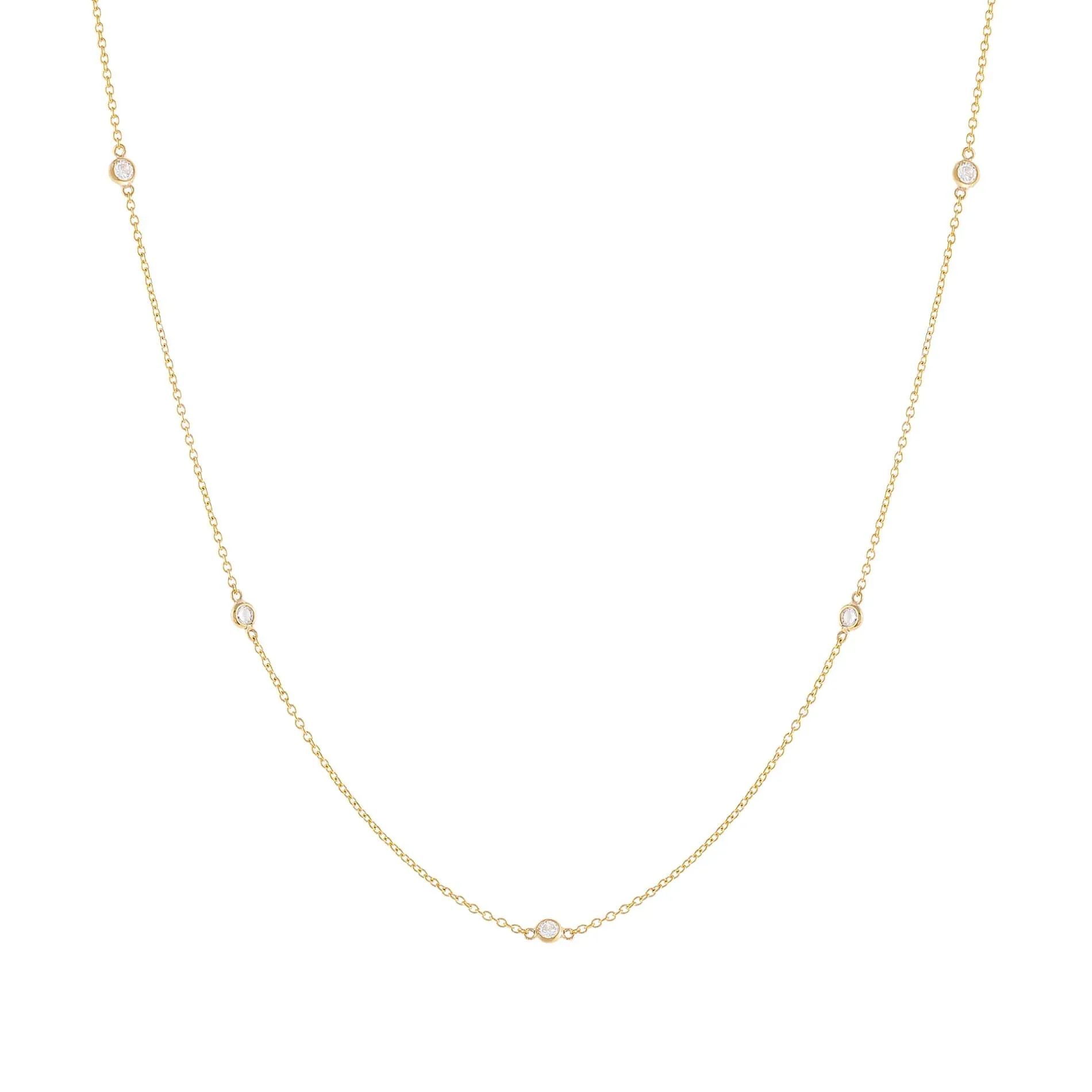 Diamond Bezel Necklace 14K