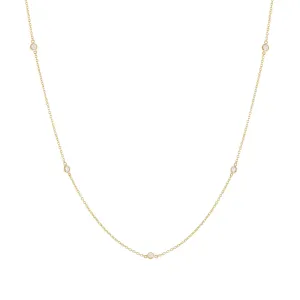 Diamond Bezel Necklace 14K
