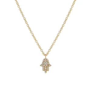 Diamond Hamsa Necklace 14K