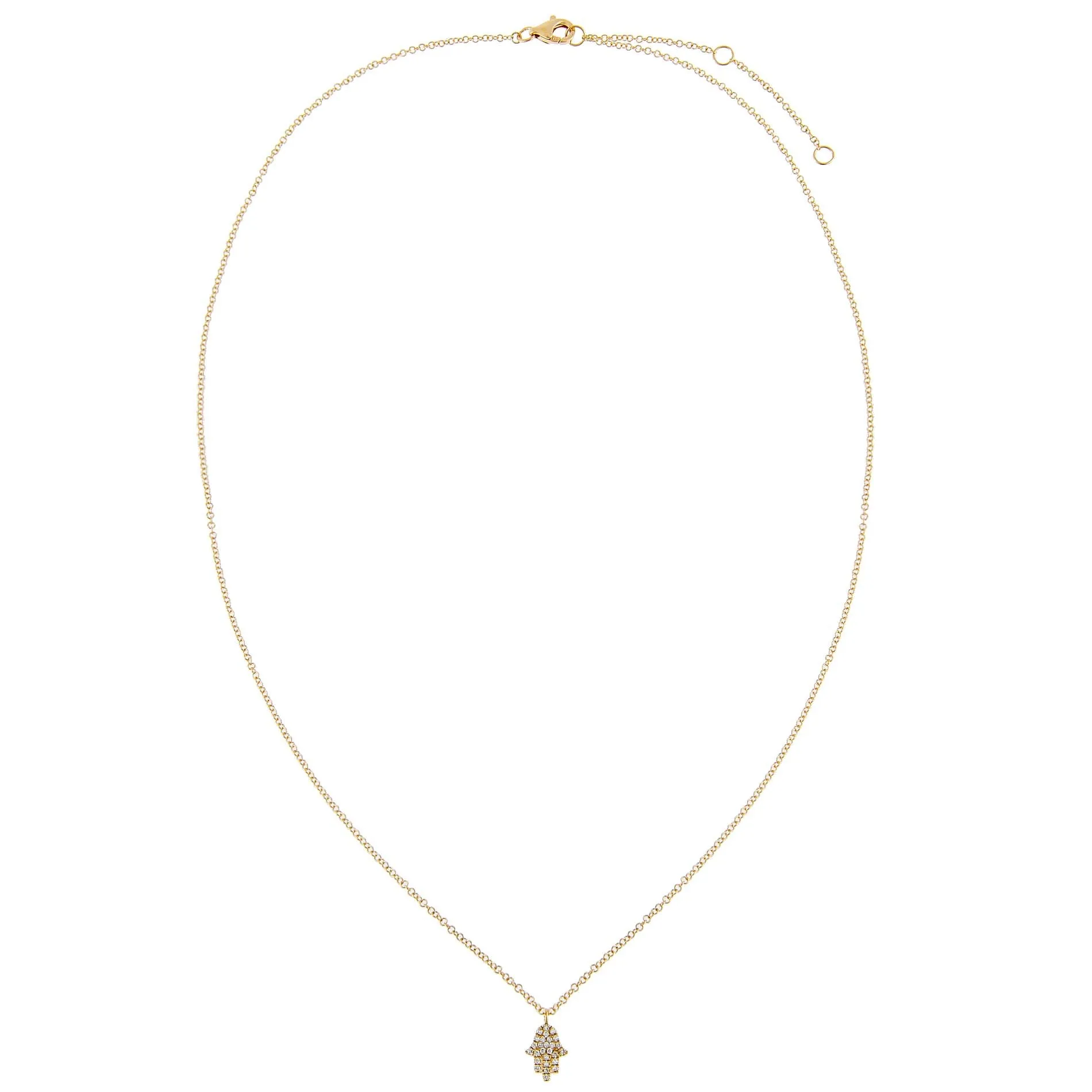 Diamond Hamsa Necklace 14K