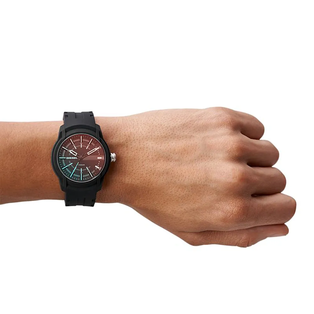 Diesel Men;s Classic Armbar Silicone Black/Rubber watch