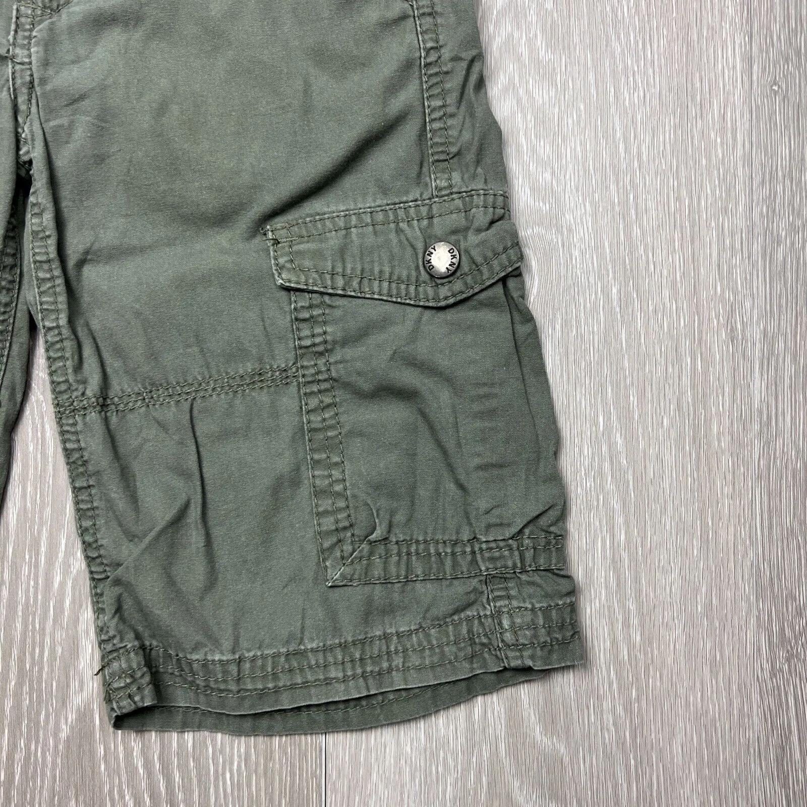 DKNY Boys Green Belted Cargo Shorts Size 5 Years