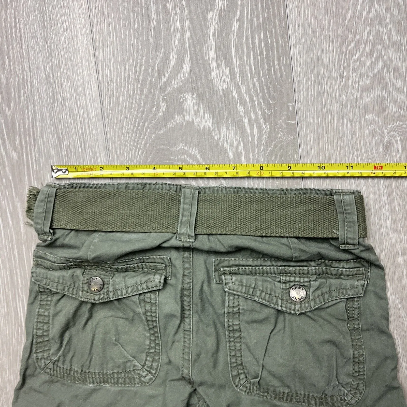 DKNY Boys Green Belted Cargo Shorts Size 5 Years