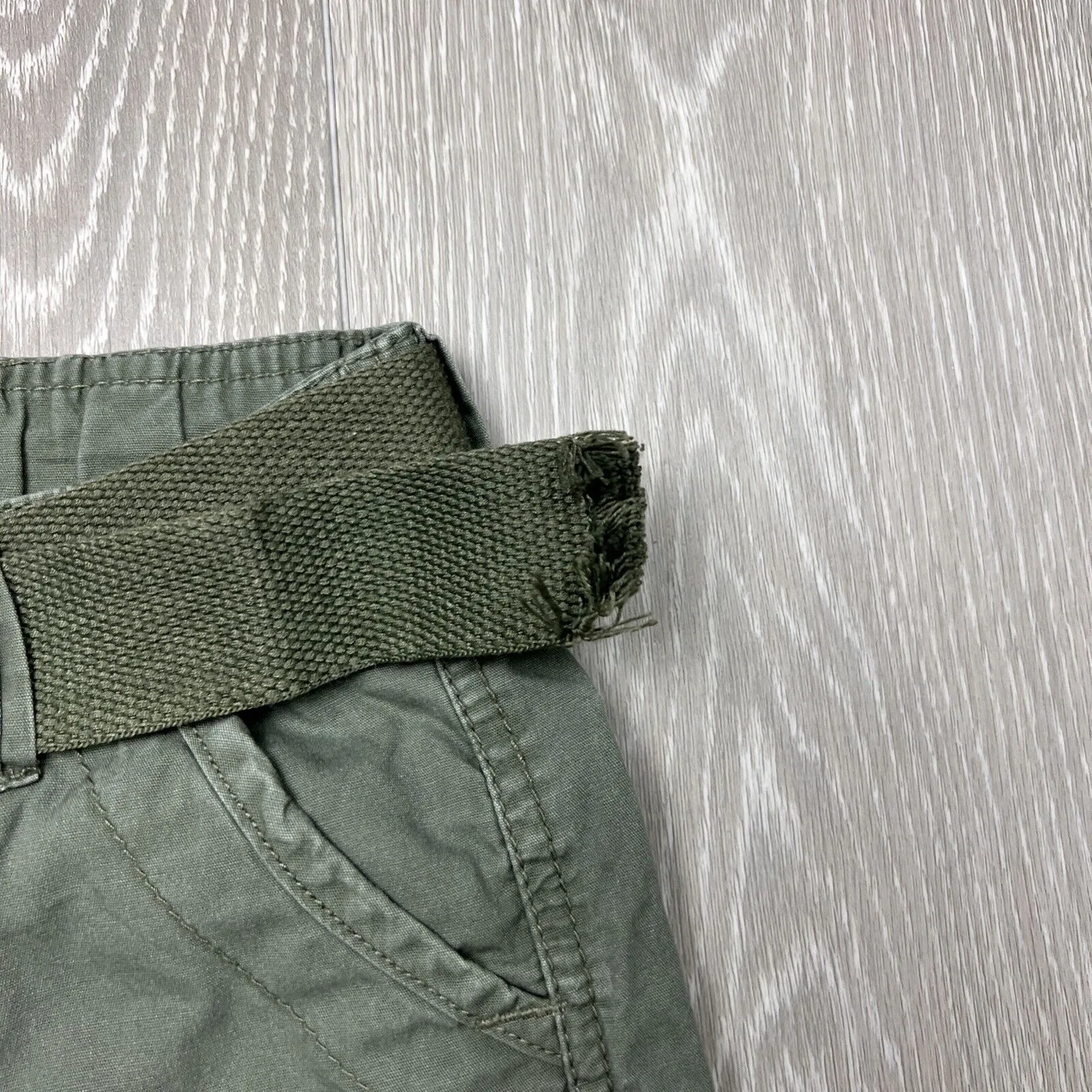 DKNY Boys Green Belted Cargo Shorts Size 5 Years