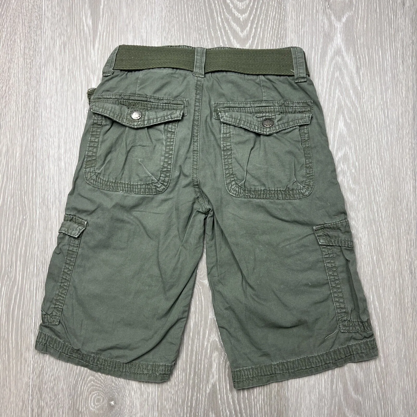 DKNY Boys Green Belted Cargo Shorts Size 5 Years
