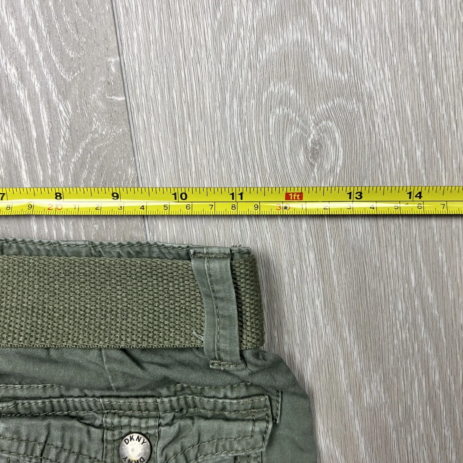 DKNY Boys Green Belted Cargo Shorts Size 5 Years