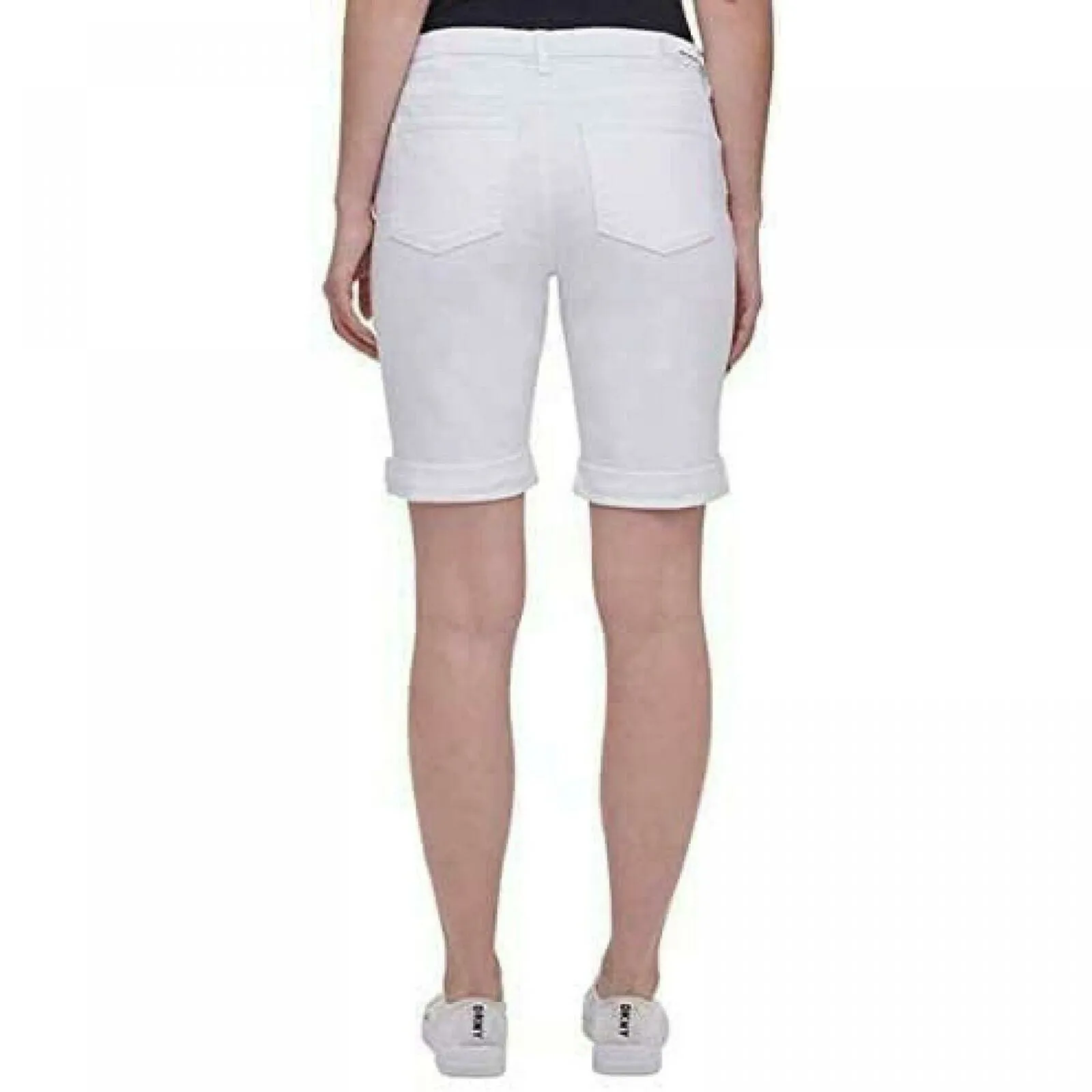 DKNY Jeans Women's Roll Cuff Denim Bermuda Shorts