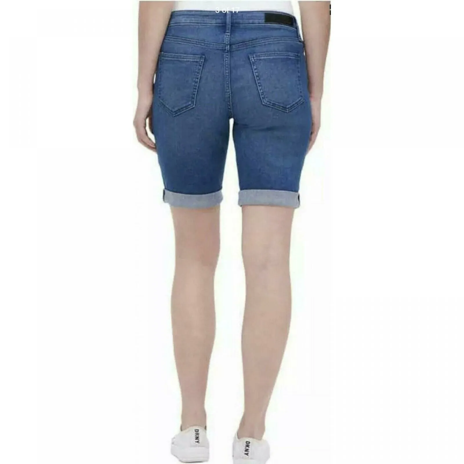 DKNY Jeans Women's Roll Cuff Denim Bermuda Shorts