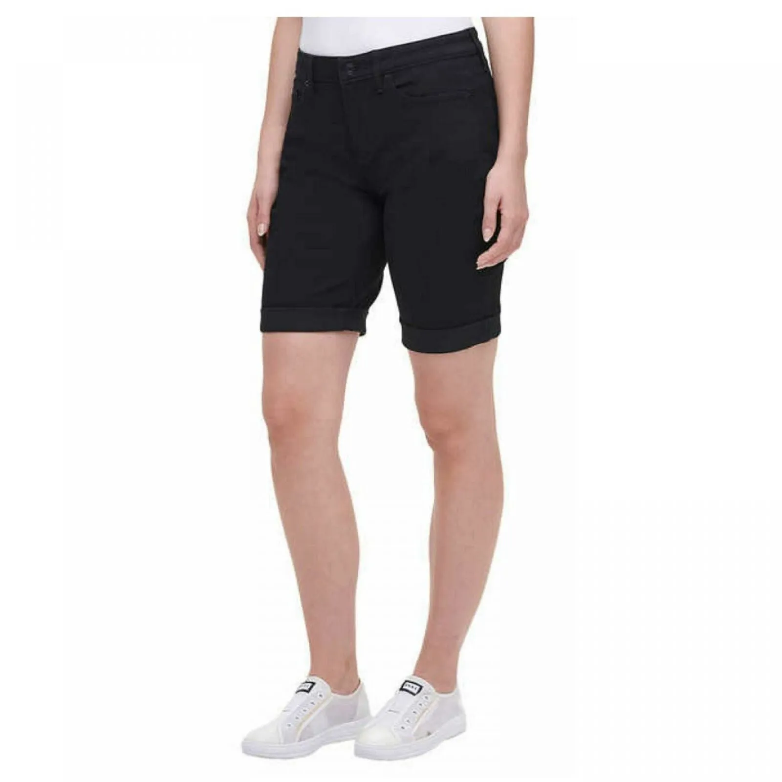 DKNY Jeans Women's Roll Cuff Denim Bermuda Shorts