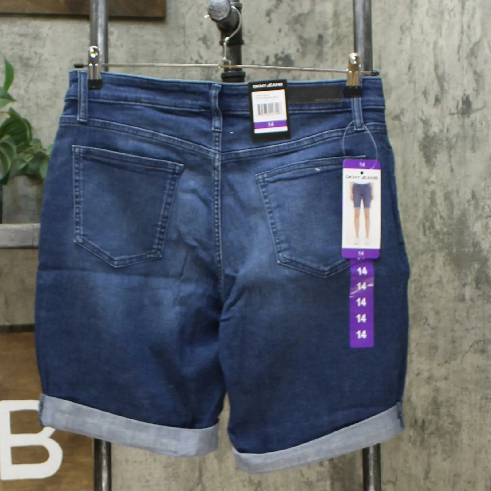 DKNY Jeans Women's Roll Cuff Denim Bermuda Shorts