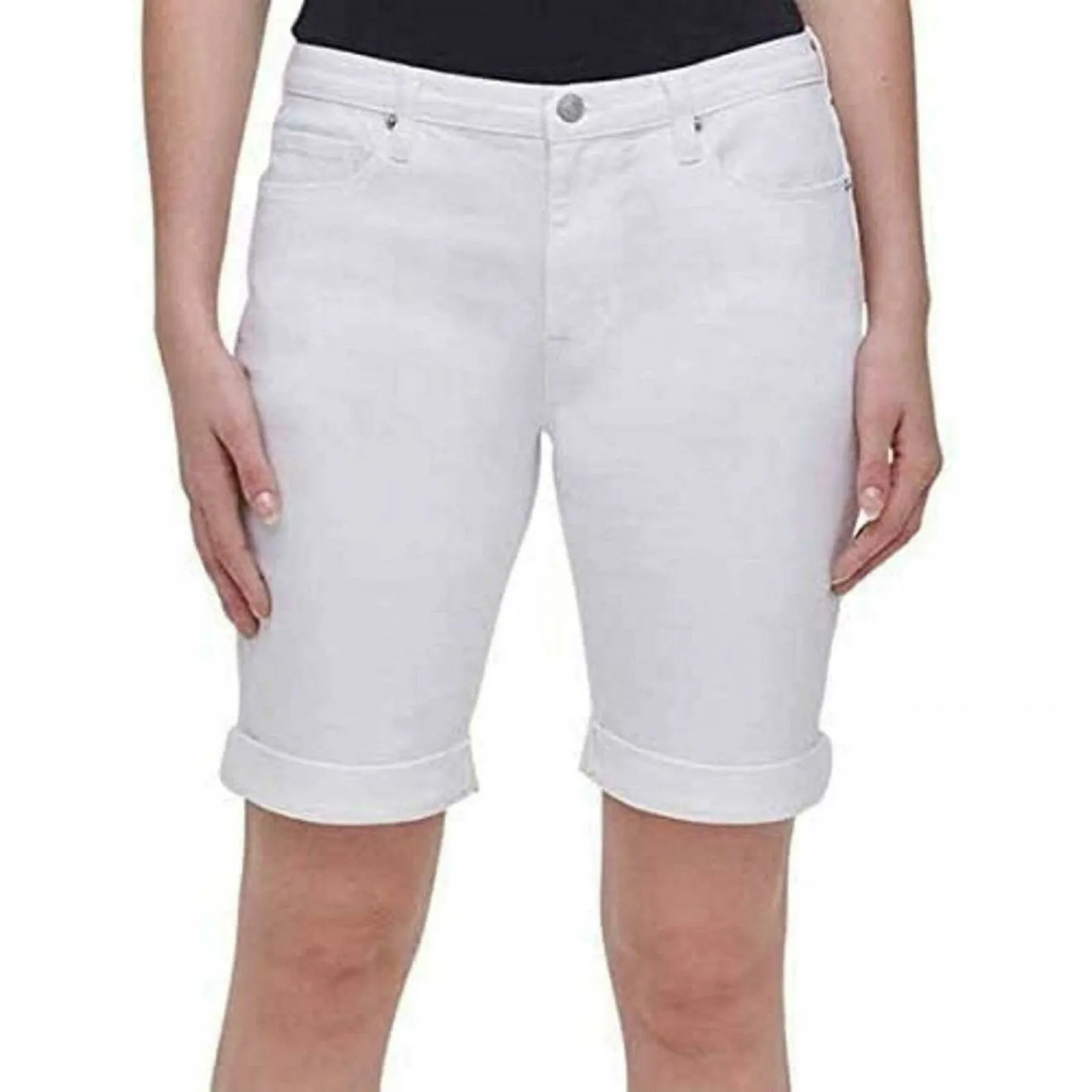 DKNY Jeans Women's Roll Cuff Denim Bermuda Shorts