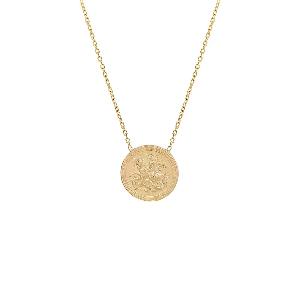 Double Sided Vintage Coins Necklace 14K