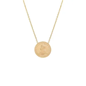 Double Sided Vintage Coins Necklace 14K