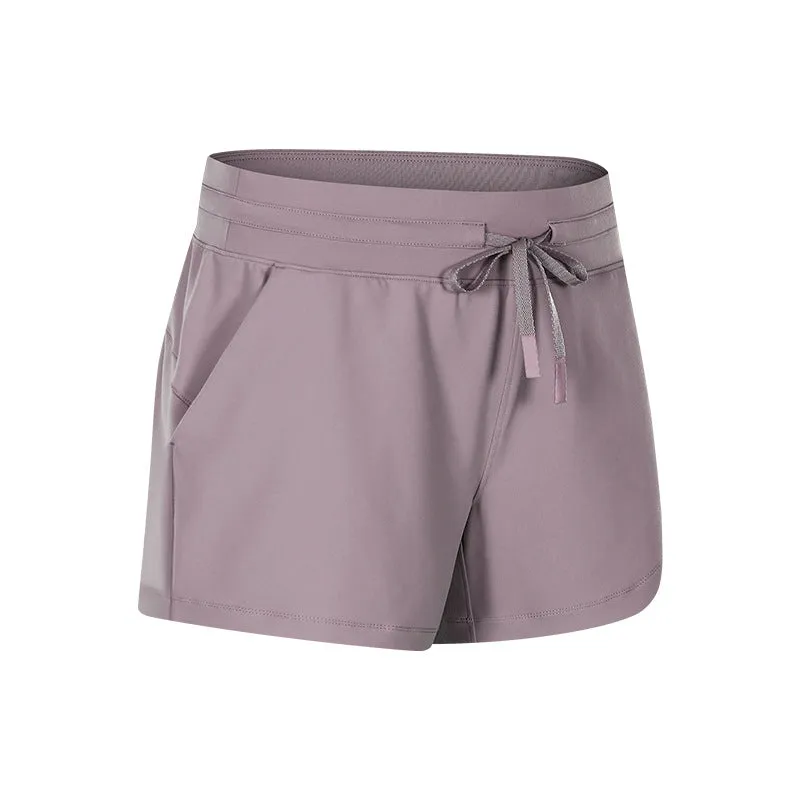Drawstring Waist Athletic Shorts with Pockets