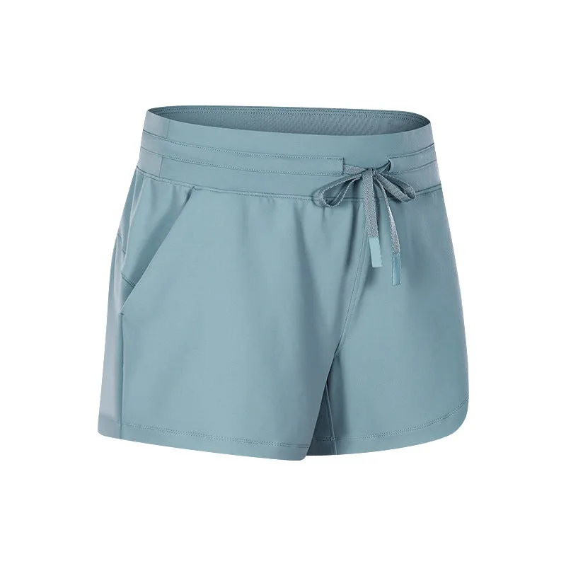 Drawstring Waist Athletic Shorts with Pockets