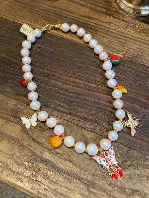 Edison Pearls Choker w/ Charms | C