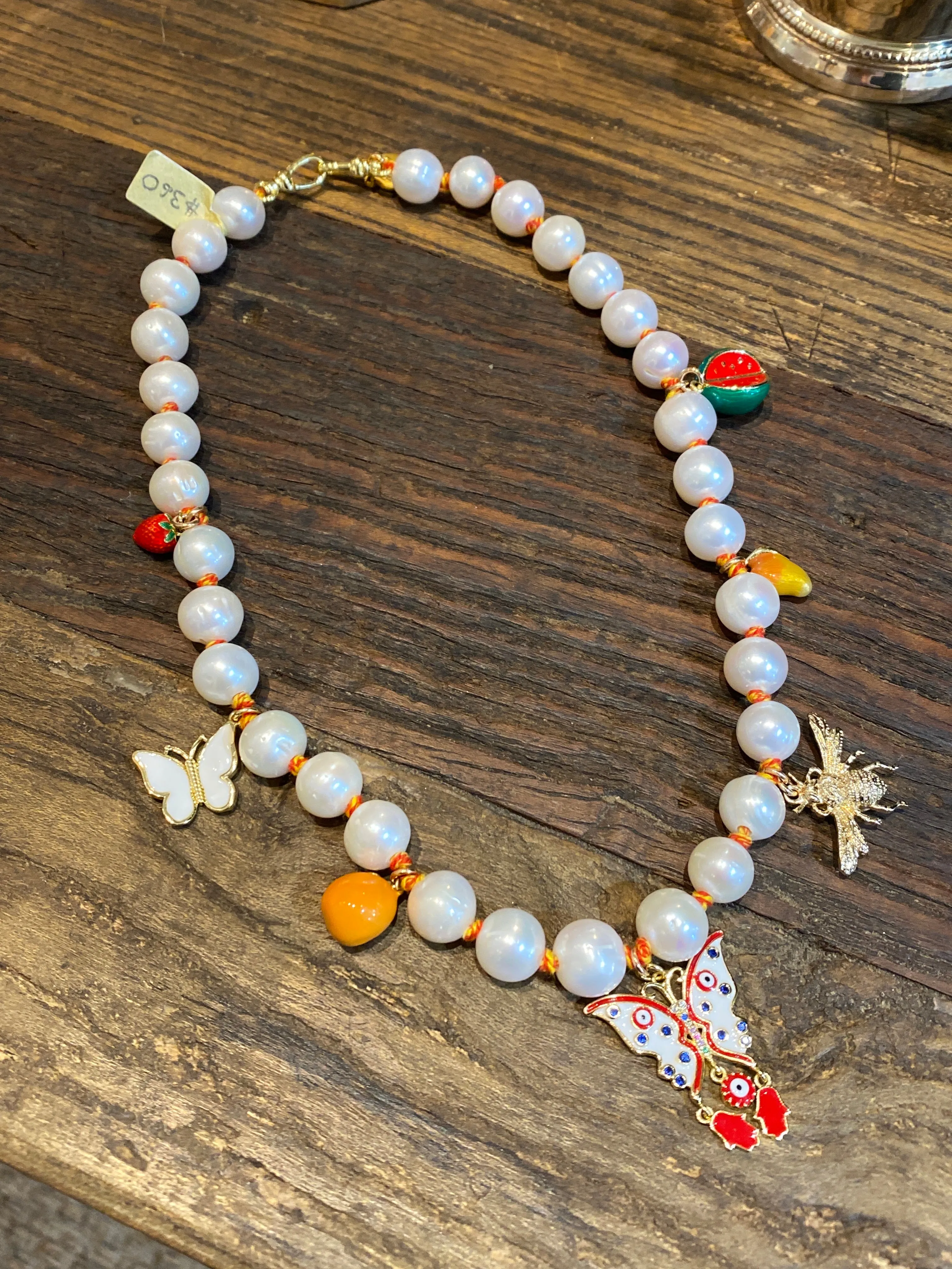 Edison Pearls Choker w/ Charms | C