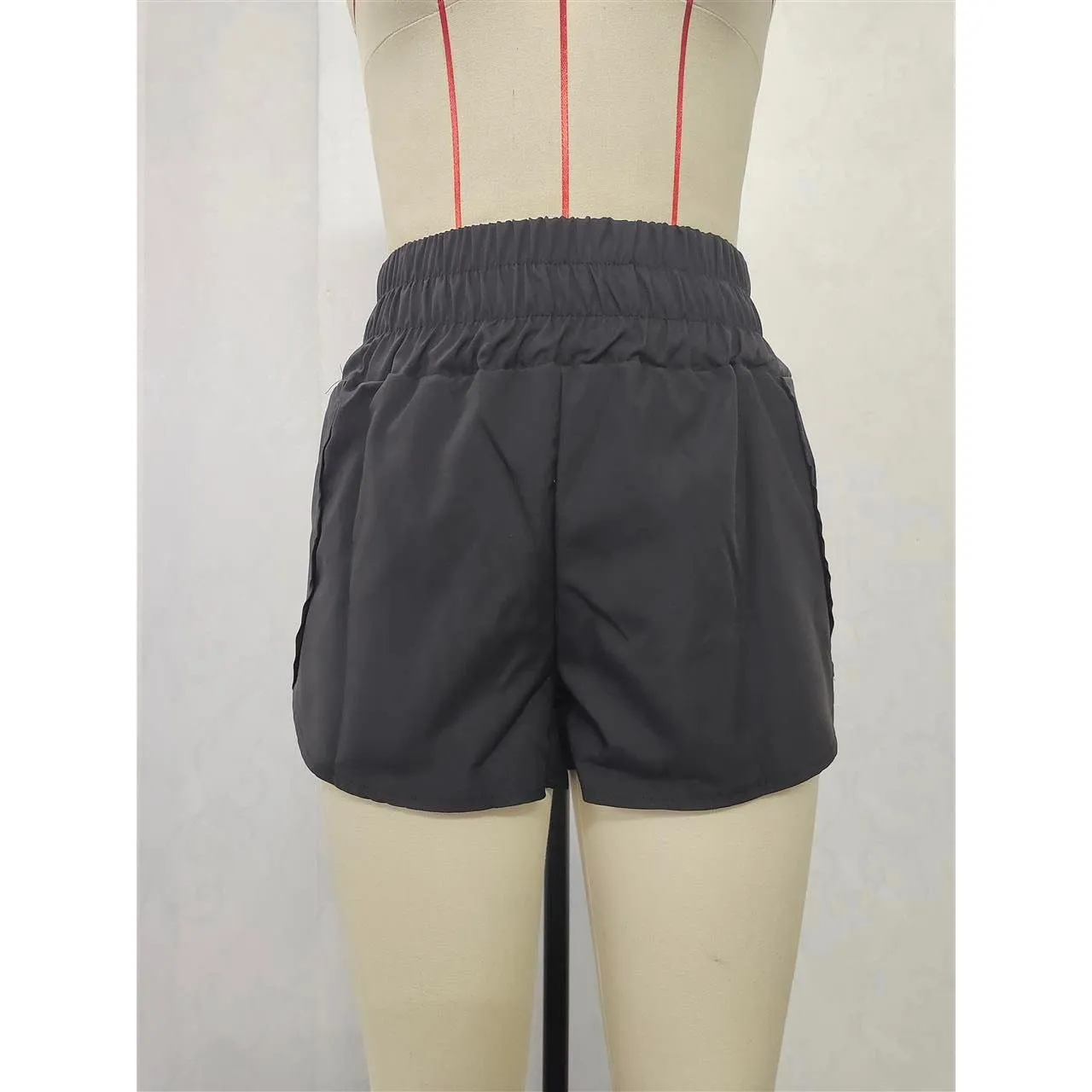 Elasticized High Waist Athletic Shorts
