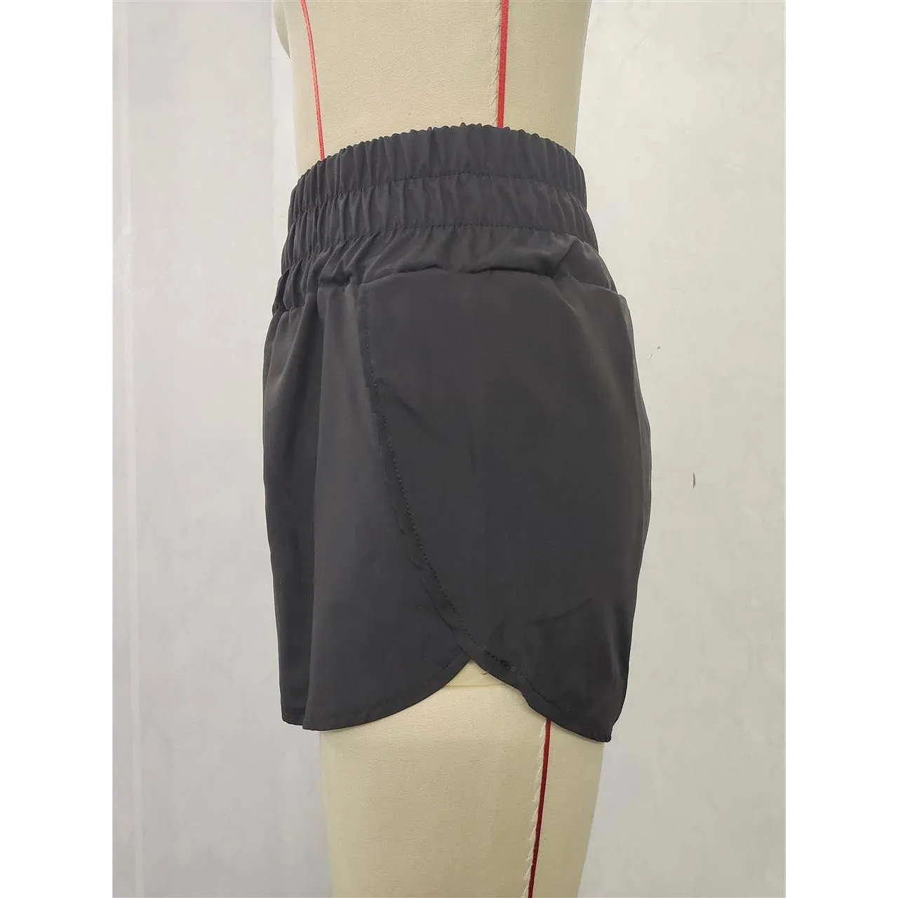 Elasticized High Waist Athletic Shorts